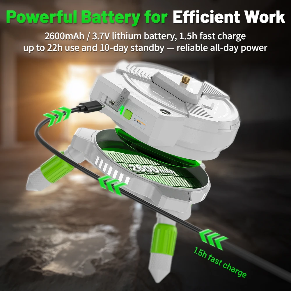 Adaptador de accesorios de nivel Huepar AT5, base giratoria de nivel láser ajustable eléctrico con control remoto y montaje de rosca de 1/4 '',5/8''