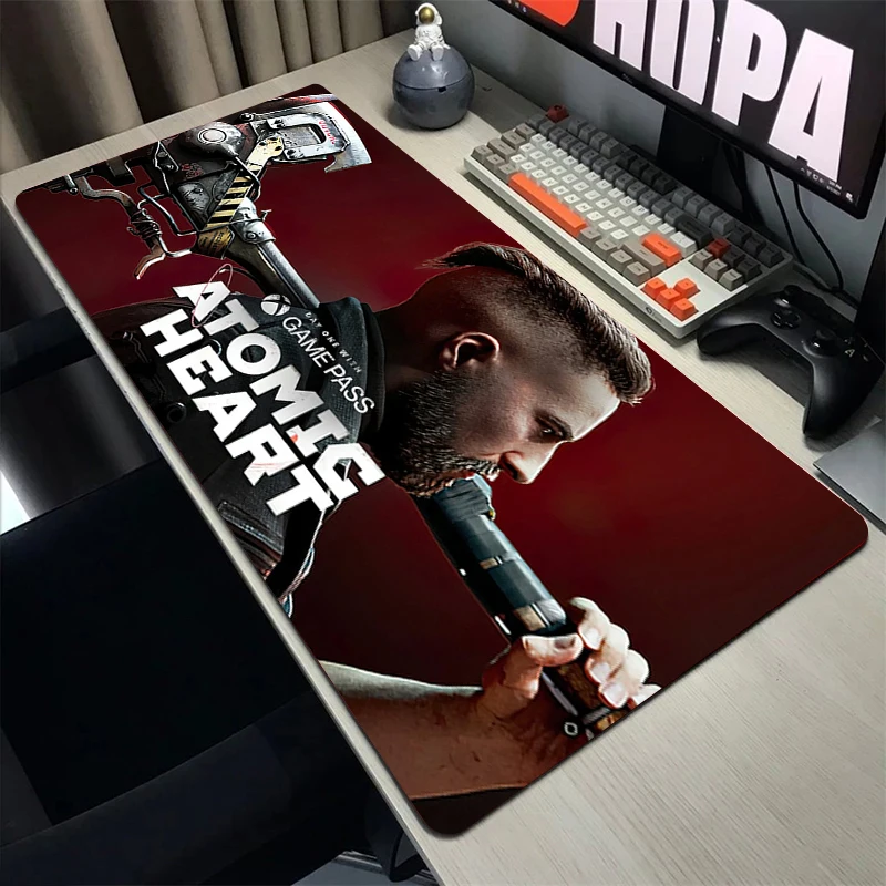 

Large Mousepad Gamer Mouse Pad Atomic Heart Computer Gaming Accessories Table Mats Laptop 900x400mm Carpets Overlock Desk Mat