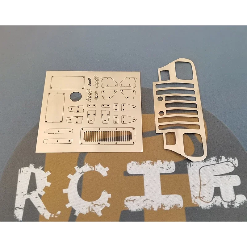 1 Set Metalen Rvs Geëtst Voorkant voor 1/10 Tamiya RC Crawler Auto CC01 Wrangler Diy Onderdelen