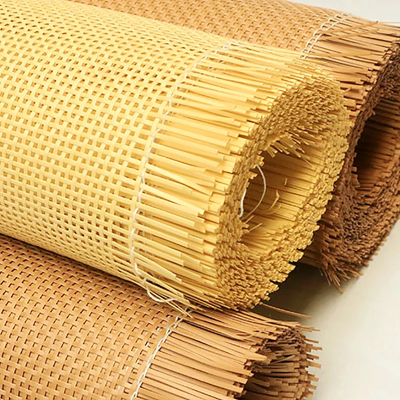 40-45cm Width PE Plastic Checkered Rattan Webbing Roll Cane Wicker Sheet for Chair Table Cabinet Furniture Repairing Material