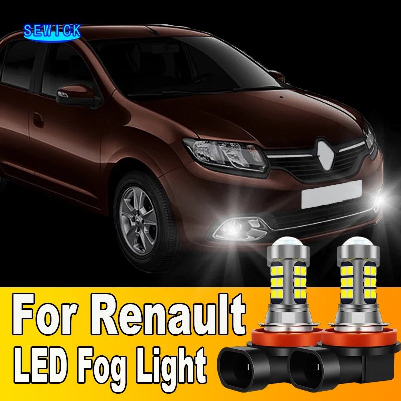 2pcs LED Fog Light Lamp H11 H16 For Renault Logan 1 Grand Scenic 2 3 4 Kadjar Master Modus Talisman Dokker Captur Arkana Alaskan