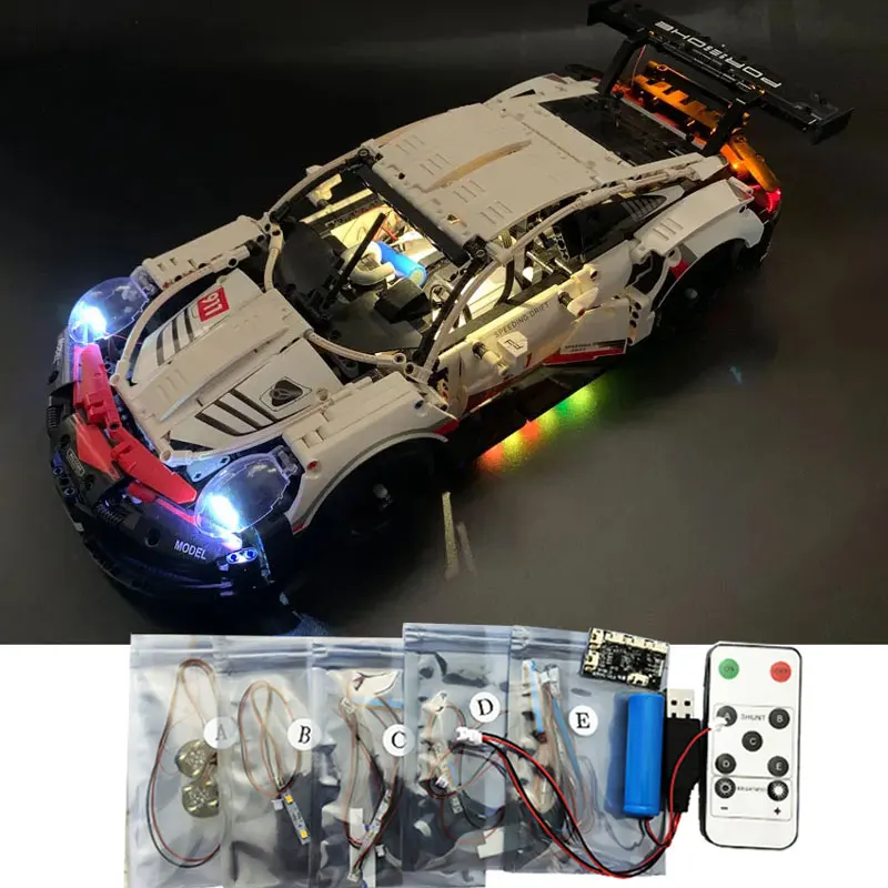 Led Light For 42096 20097 Technical Car Building Blocks City RSR Race Vehicle Bricks DIY Lamp Toys Set Not Included Car