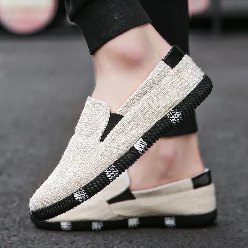 Casual Shoes for Men Canvas Slip-on Sneakers Summer Espadrilles Man Shoe Non-leather Adults Leisure Classic Original Low Price