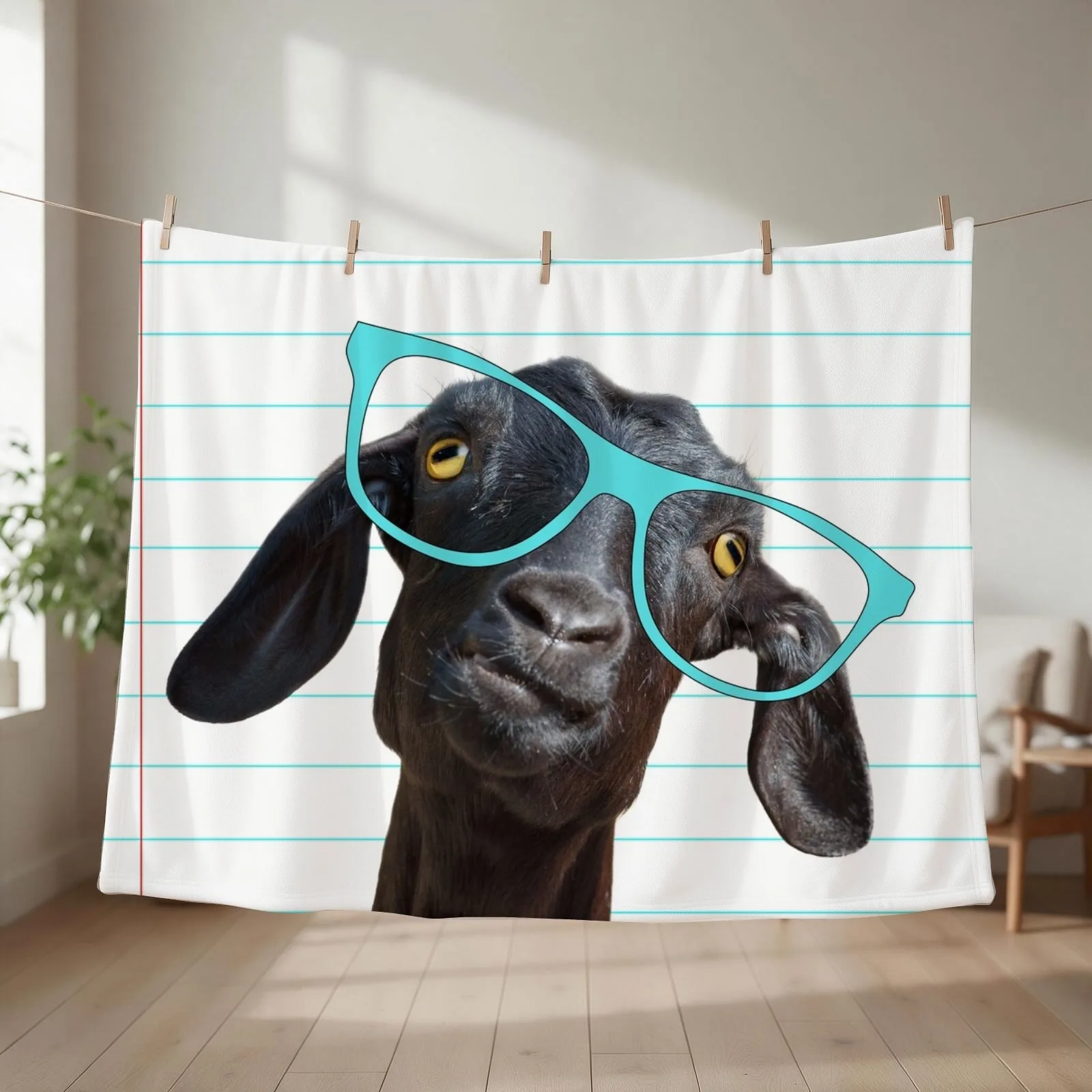Smarty Goat Throw Blanket couch cozy soft plush fuzzy picnic outdoor blanket