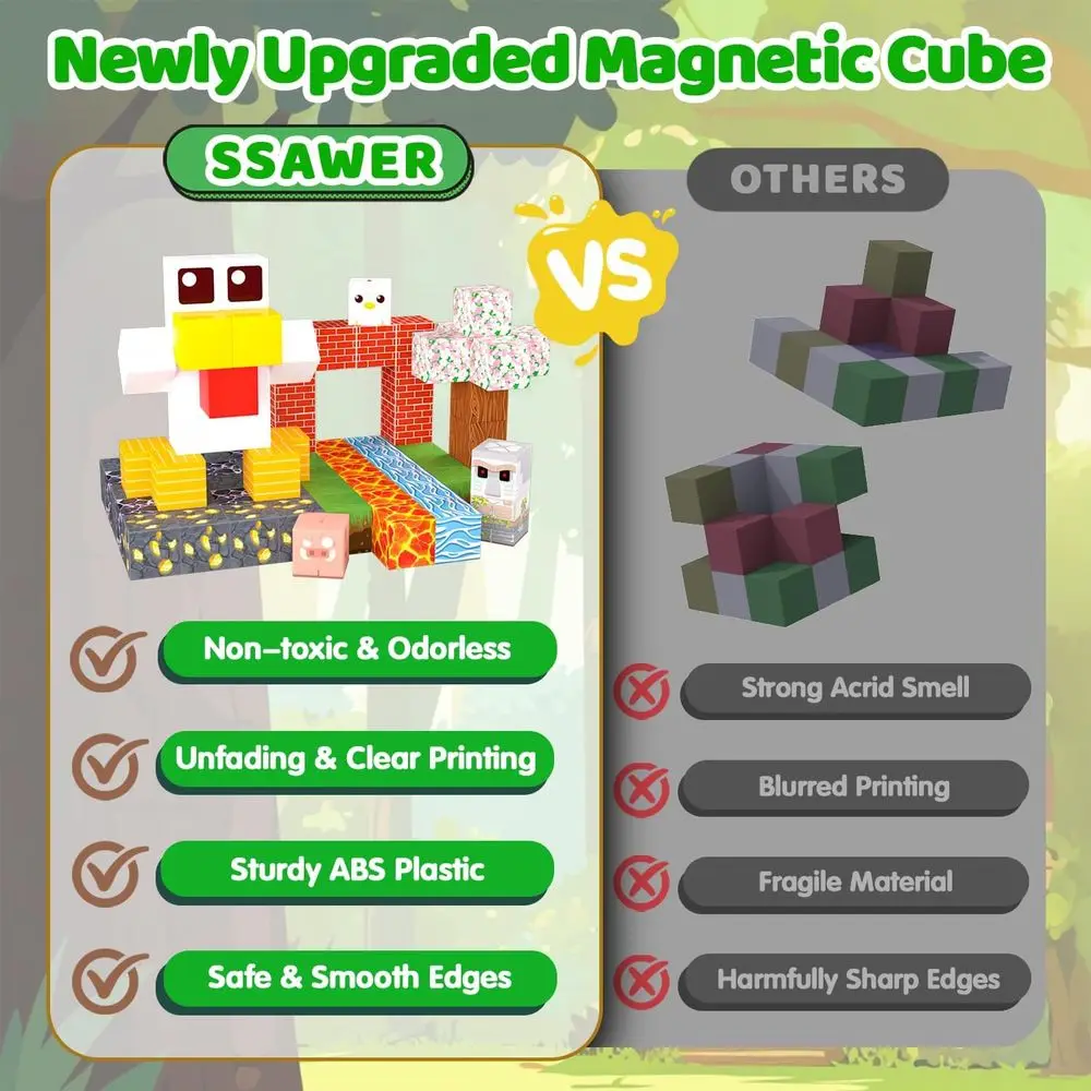 150-Piece Glow-in-the-Dark Magnetic Building Blocks for Kids, STEM Toys for Boys & Girls Age 3+, Perfect for Christmas or Birthd