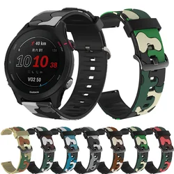 For Garmin Forerunner 255 255m 245 245m 645 Music Venu 2 Plus Silicone Strap Bracelet Camouflage Pattern 20mm 22mm Watch Band