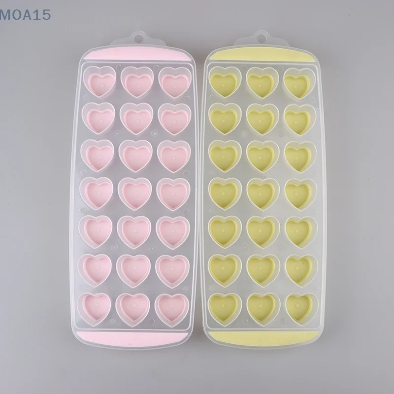 21 Holes Love Heart Shape Silicone Ice Cube Tray DIY Chocolate Fondant Mould Ice Cube Jelly Kitchen Baking Tool