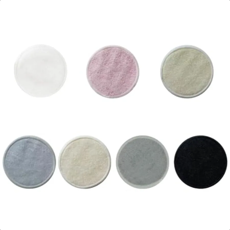 Reusable Makeup Remover Pads 7 Pcs Soft Cotton Rounds for Face with Friendly Bamboo Fiber Washable Makeup Remover Cloth for All