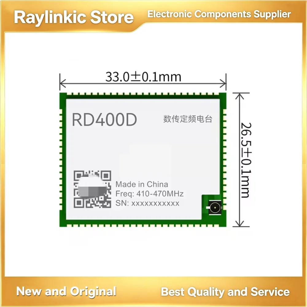 EBYTE RD400D 410-470MHz Data Transmission Radio Module, 30dBm, 5.6km Range, TRIMTALK/TRIMMARK3/TRANSEOT, Stamp Hole