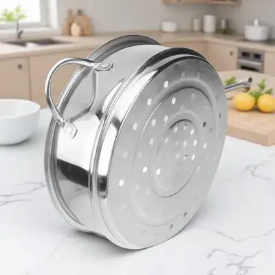 

20Cm Steamer Basket Small Stainless Steel with Hole Evenly Distributed Vents for Bun Dumpling Preparation Kitchen