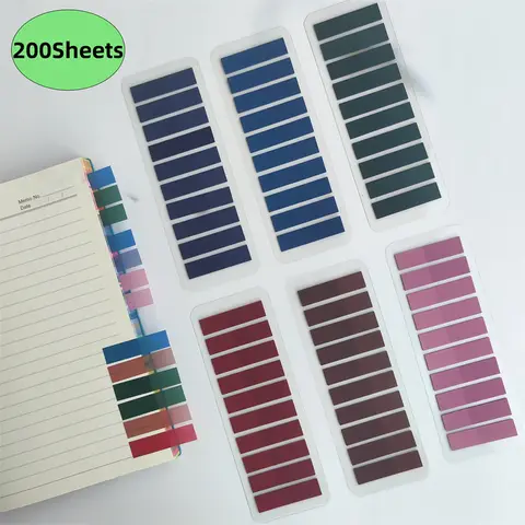 200 Pcs 컬러 스티커 노트 투명 자체 접착 색인 탭 플래그 스티커 메모 편지지 학교 사무용품