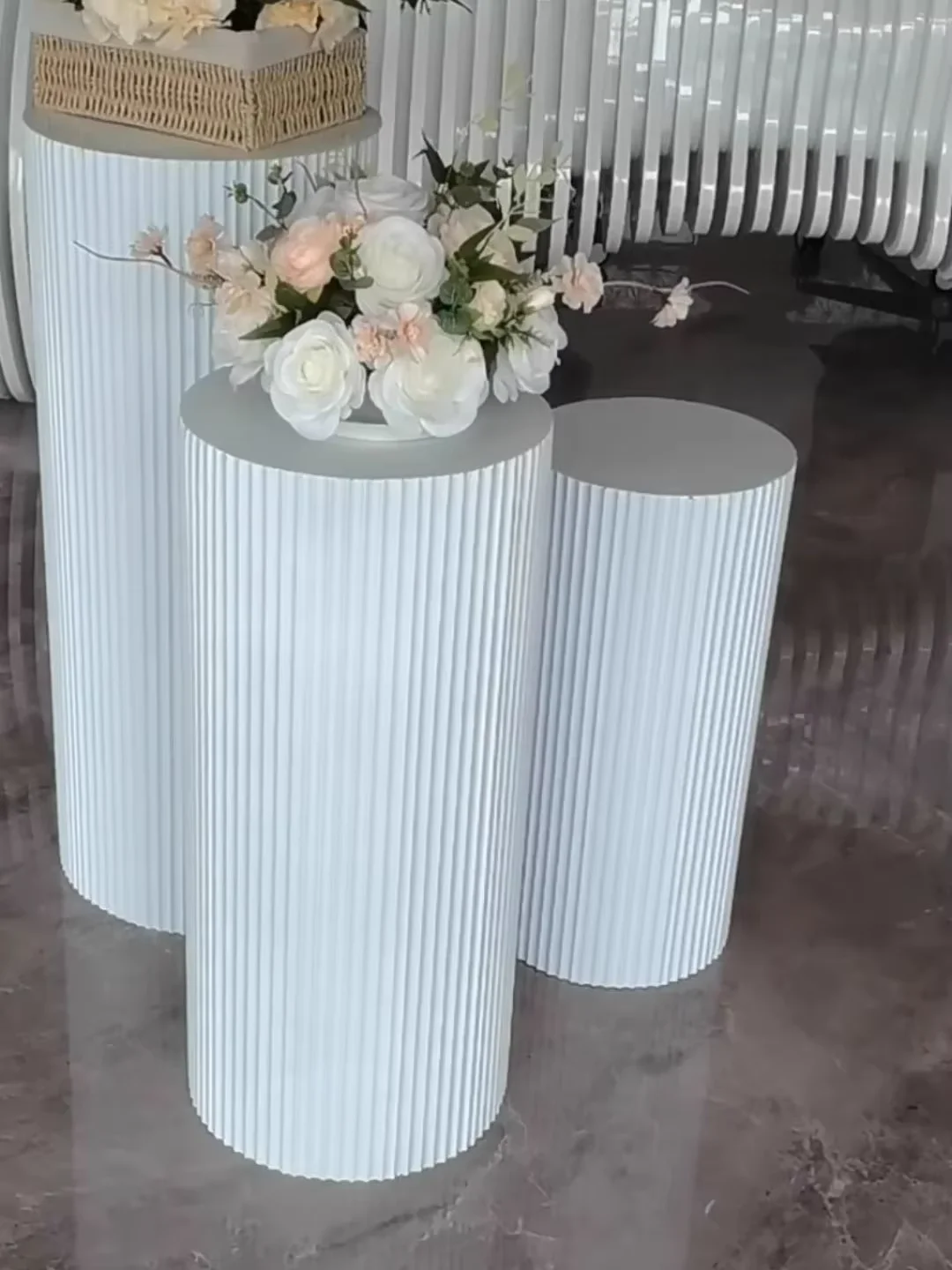 

6pcs Metal Cylinder Buffet Stand Dessert Cupcake Pillar Rack for Wedding Reception Cake Flower Crafts Food Fruit Display