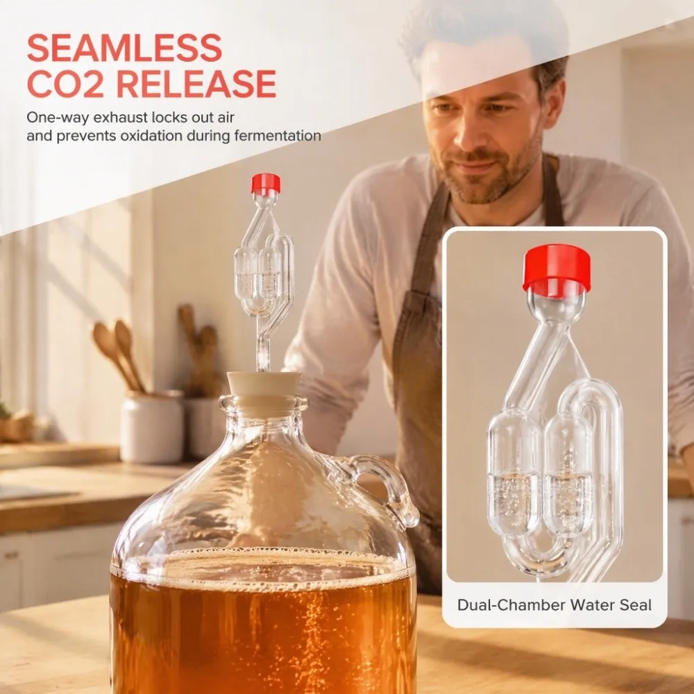 4pcs Durable Plastic Exhaust Check Valve One Way Water Sealed Bubble Airlock S Shape Transparent Brewing Check Valve Brewing