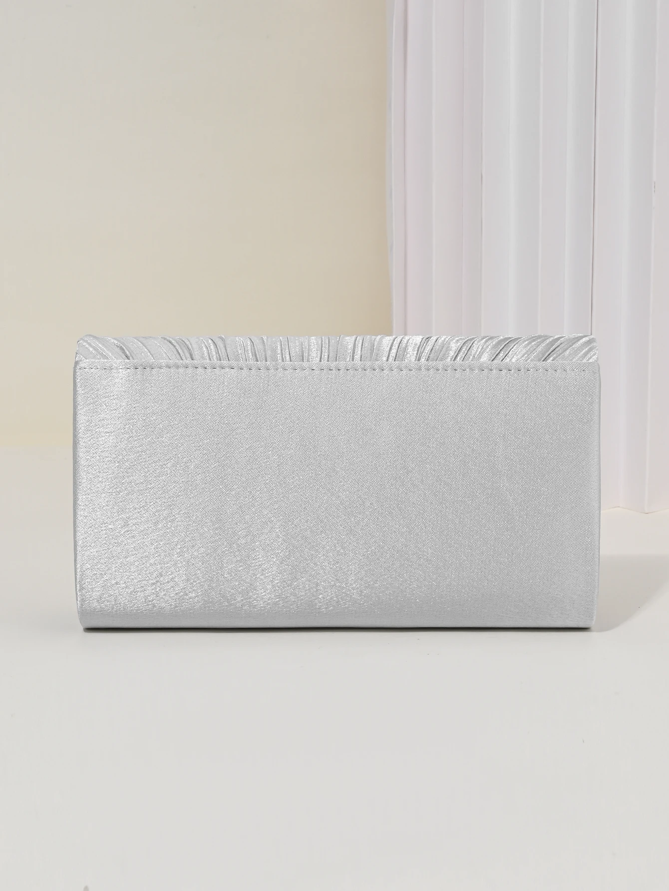 Elegant Pleated Evening Bag, Solid Color Textured Envelope Dinner Bag, Perfect Clutch For Party, Wedding And Banquet view 6