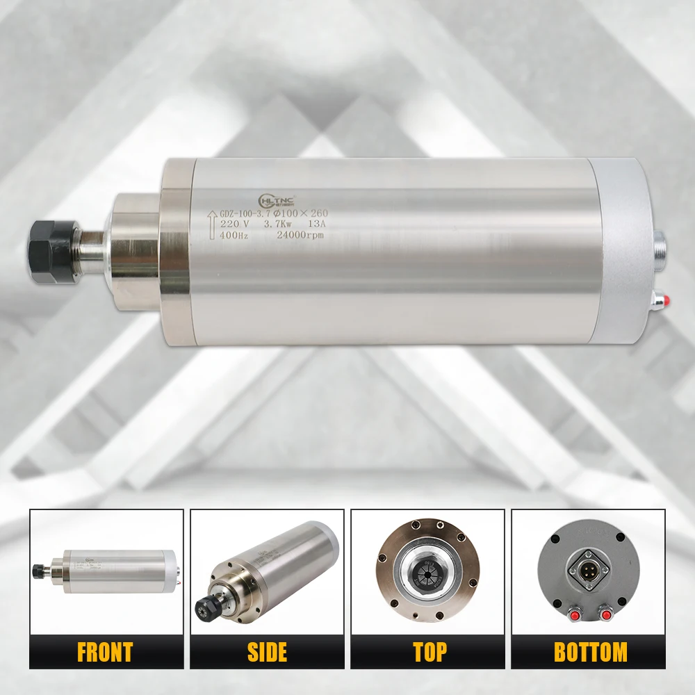 HLTNC 고속 24000rpm 수냉식 400HZ 3.7kw ER20 220V 13A 금속 밀링 스핀들 모터 CNC용