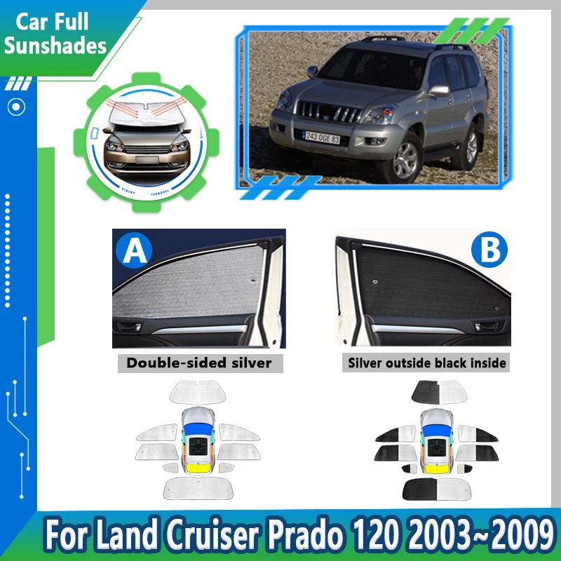 Car Windows Visors For Toyota Land Cruiser Prado J120 2003 2004 2005 2006 2007 2008 2009 Windshield Sunshades Covers Accessories