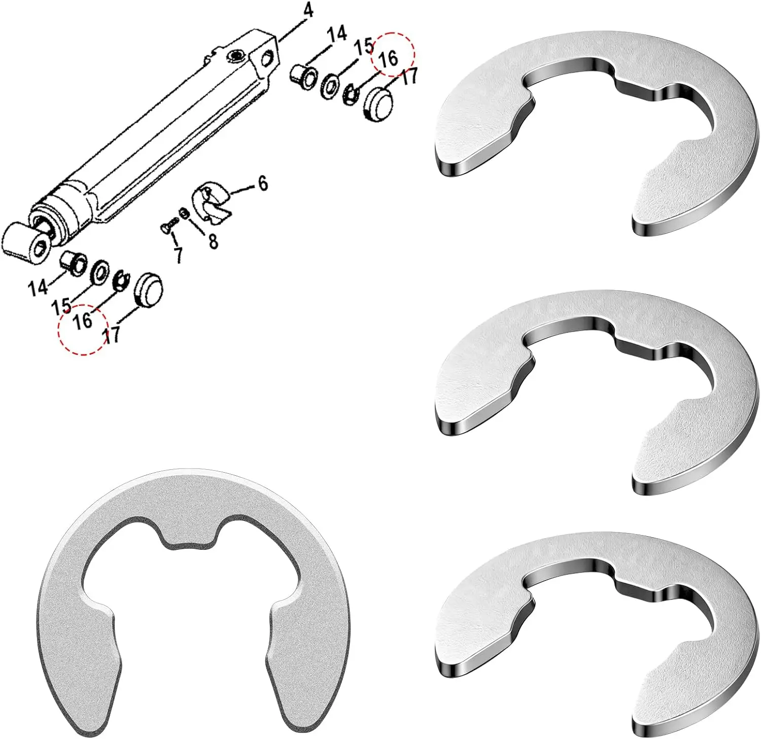 Box 304 Stainless Steel E-Clip Retaining Circlip Assortment Kit M1.5~M10