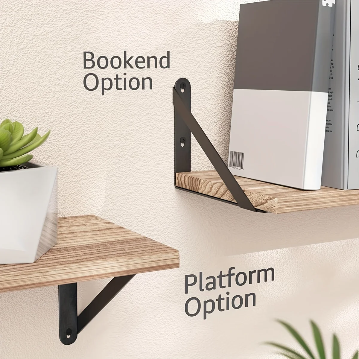 2pcs Decorative Shelf Wall Mounted Floating Shelf Bracket,Duty Rustic Iron Metal Corner Triangle Shelf Brackets 90 Degree