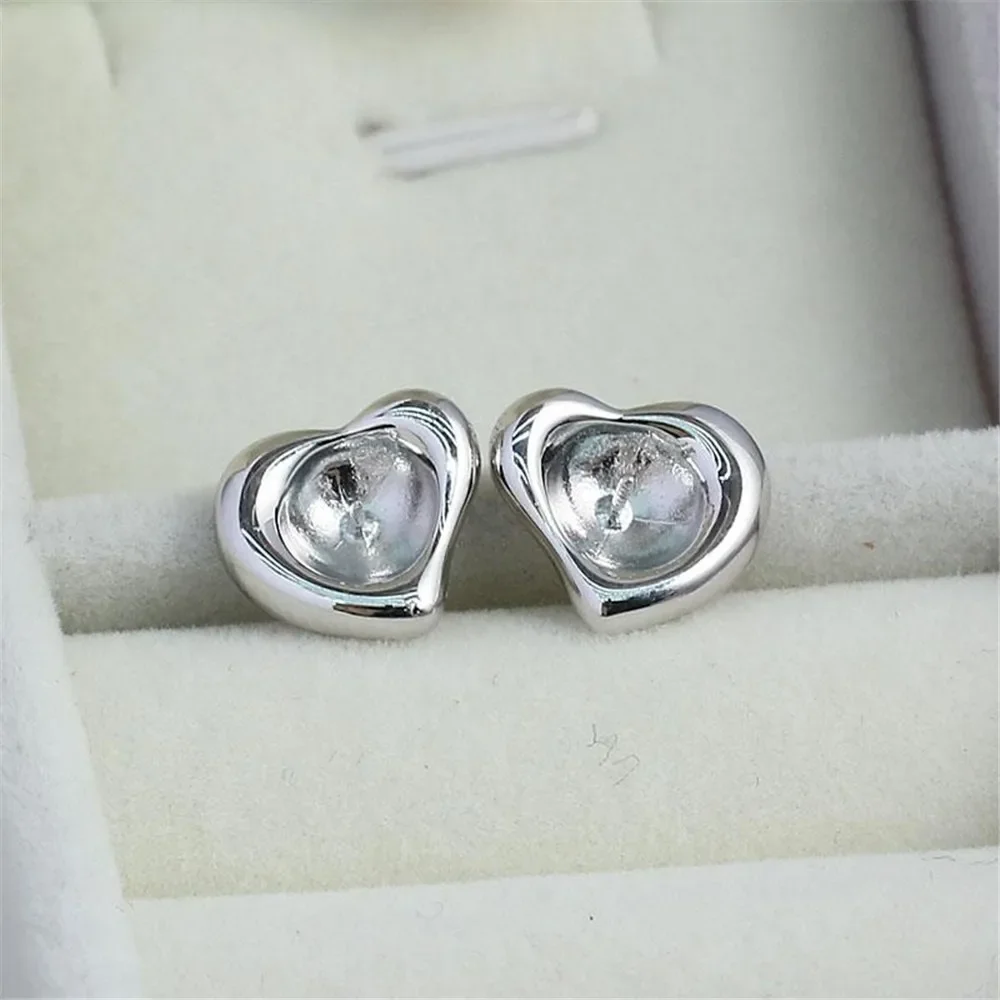 S925 Sterling Silver Pearl Earring Settings DIY Jewelry Making Supplies Blank Earring Posts for Handcrafted Accessories No Pearl