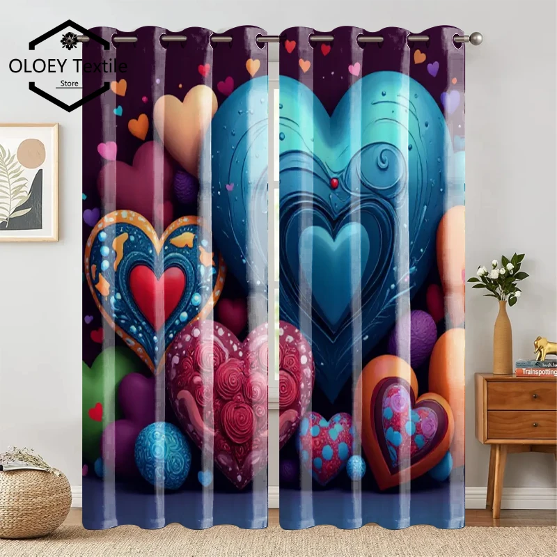 

Develop Children's Imagination Print Curtains - Customized Patterns Curtains for Living Room Bedroom Window Drapes Beating Heart