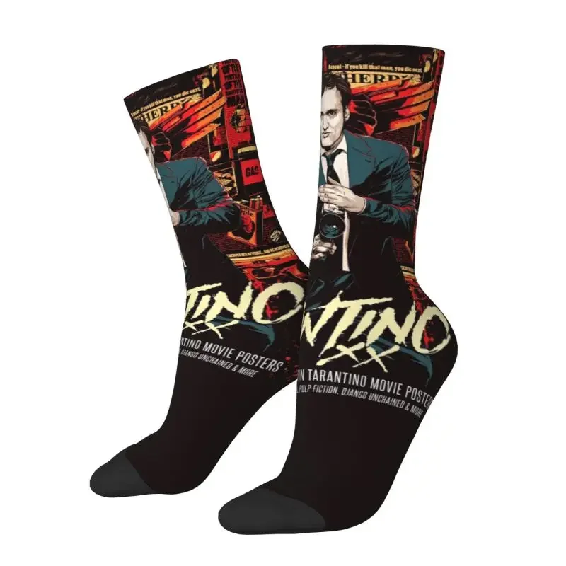 Calcetines Crazy Crew para hombre y mujer, medias de vestir con estampado 3D de película Quentin Tarantino, Hip Hop, Kawaii