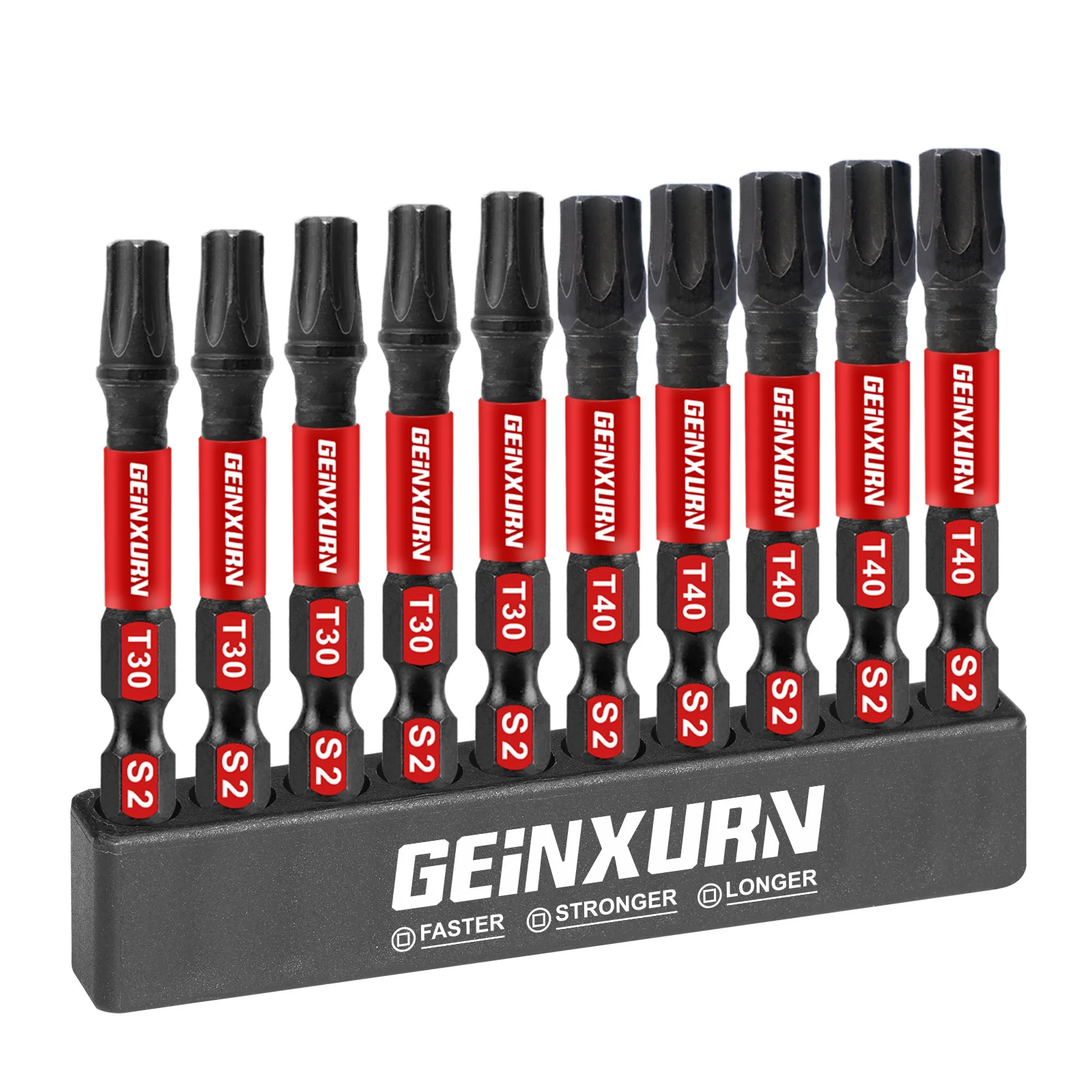 

Geinxurn 2 inch Impact Magnetic Torx Screwdriver Bit Set(T30 /T40),S2 Alloy Steel Power Bit Set with Storage Organizer
