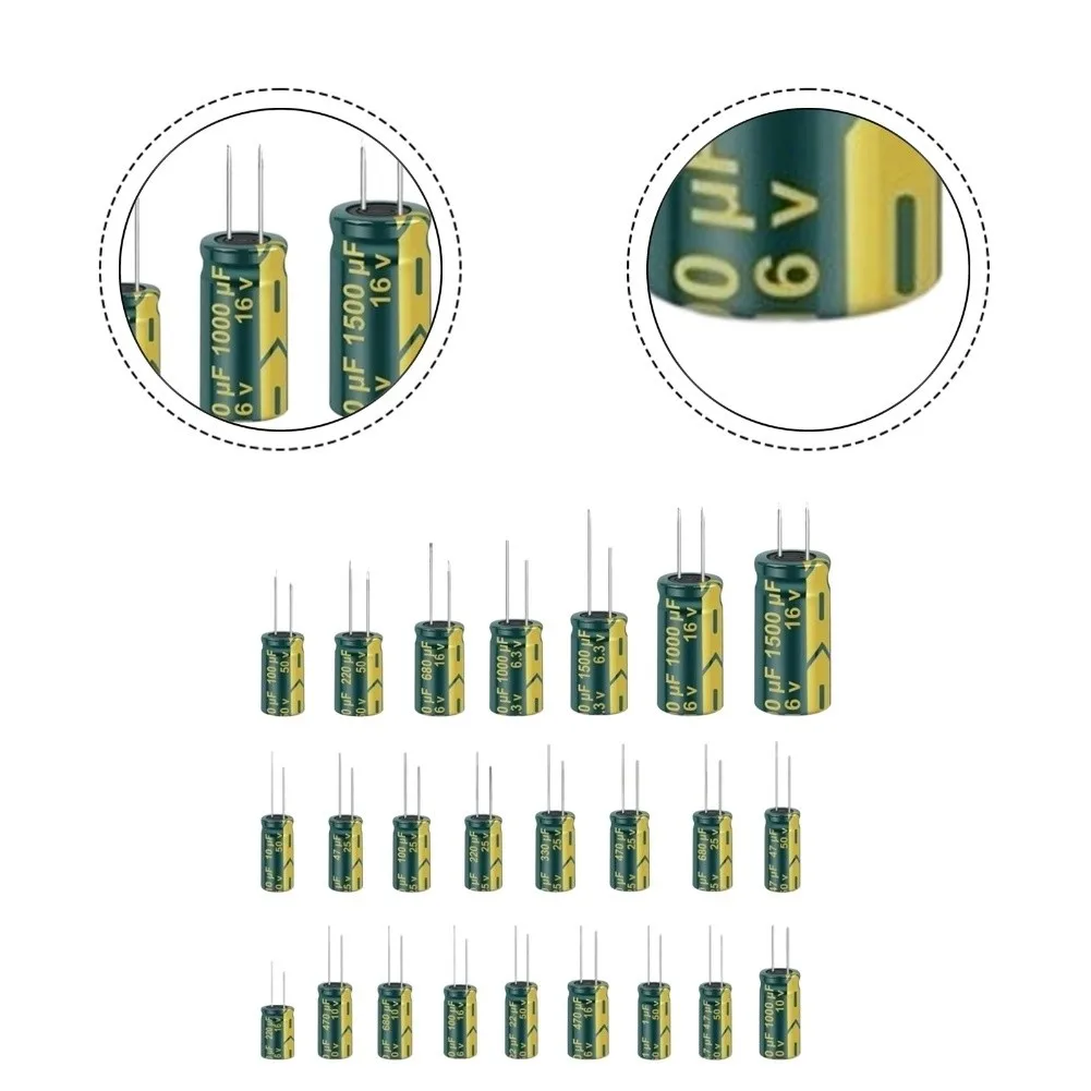 Electrolytic Capacitor Kit 460 Components 24 Different uF Ratings 1uF-1500uF Voltage Range 6.3V 10V 16V 25V 35V 50V