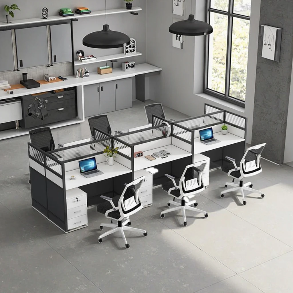 Modern Contemporary Office Desk Chair Combination Table Company Multi-Person 4-Person Partition Card Furniture Screen Computer
