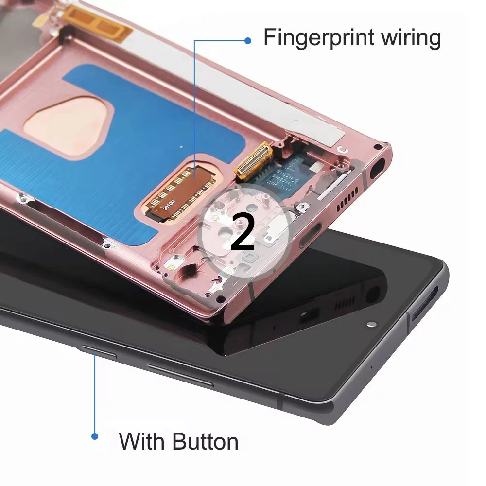 Note20 Screen for Samsung Galaxy Note 20 N980F Lcd Display + Touch Screen Assembly Support S Pen Fingerprint Read with Frame