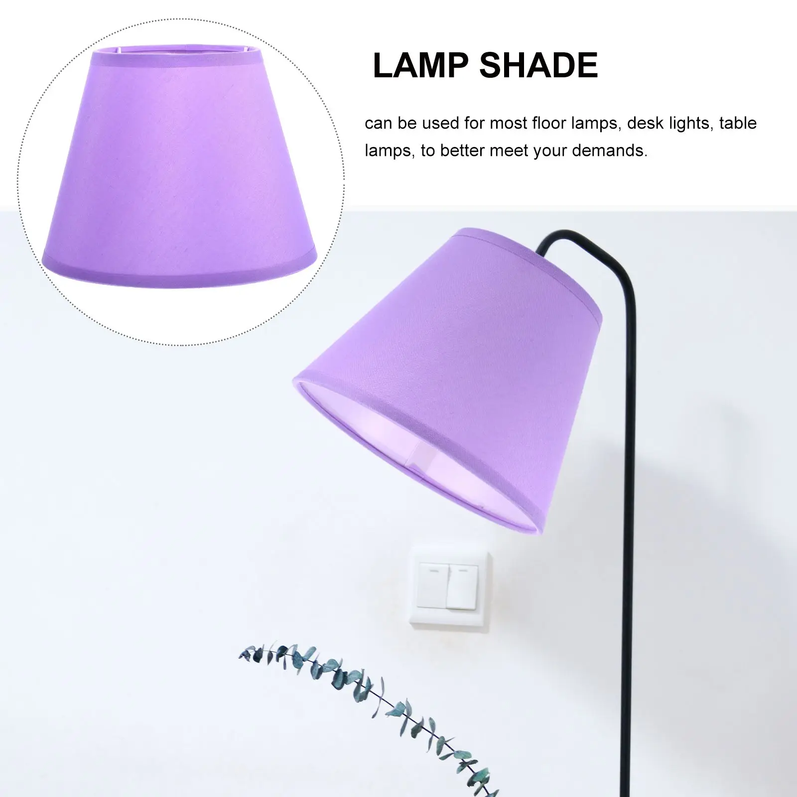 Lampshade 10x17 Purple Fabric Light Covers Table Desk Modern Lamp Cover Bedroom Shade Replacement