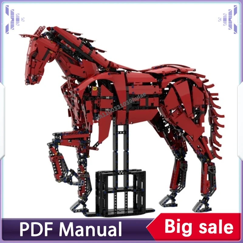 

Mechanical Style Steed Statue MOC, Retro Industrial Horse Sculpture Building Blocks, Technical Assembly 2077PCS