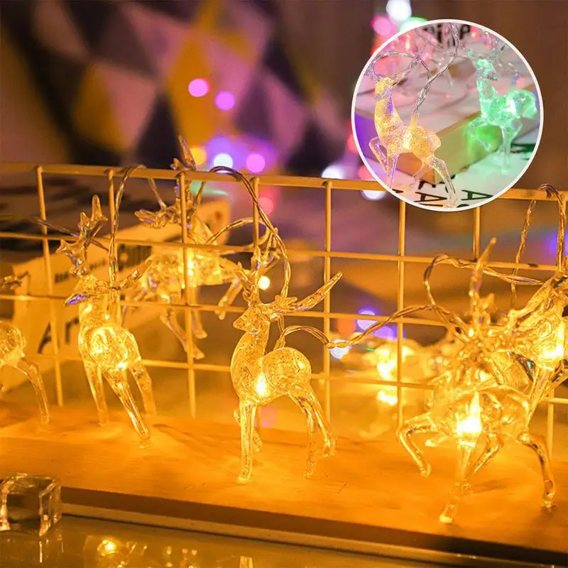 Christmas Lights Deer String Lights Indoor Twinkle Fairy Lights Christmas Tree Lights Indoor Cluster Lights For Christmas