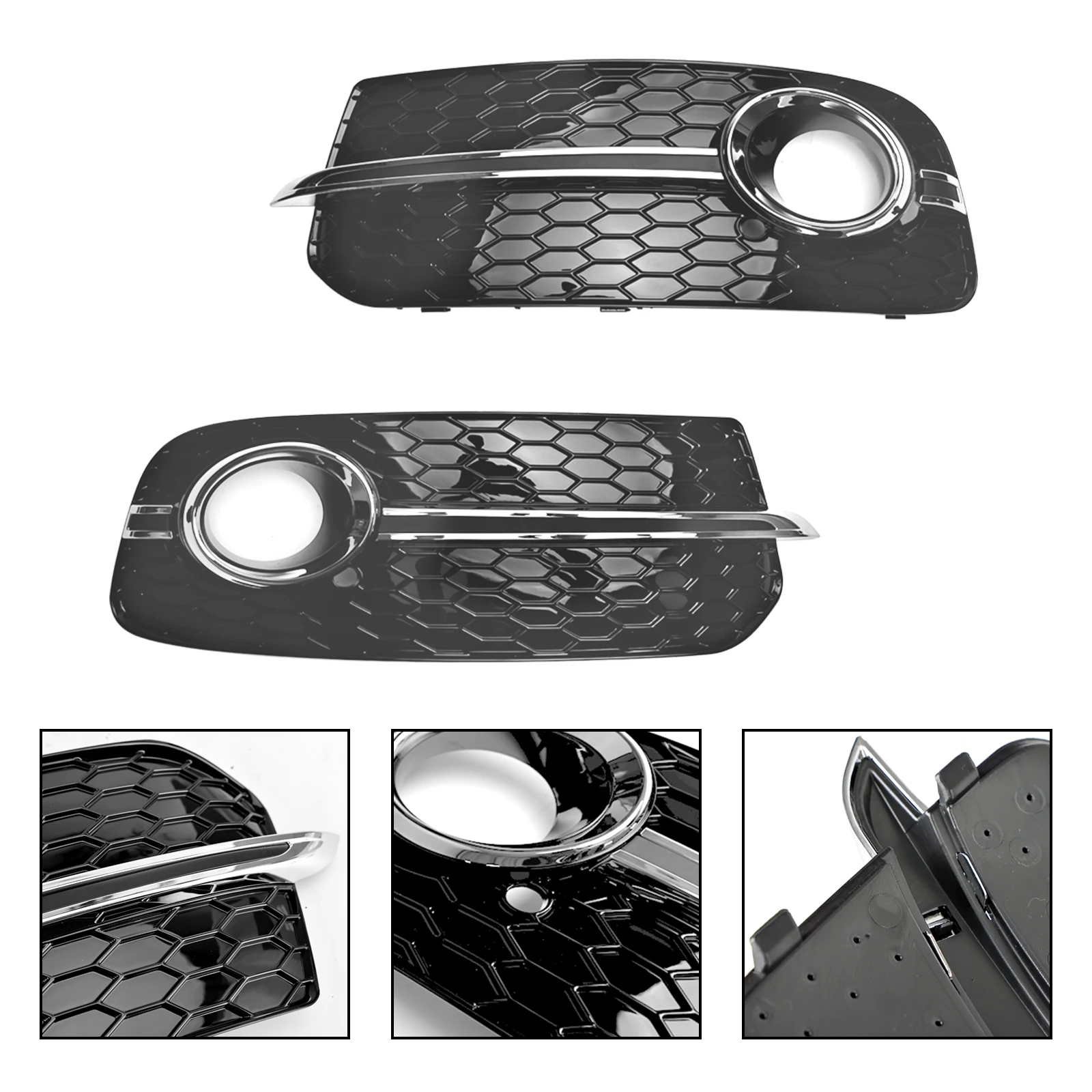 Artudatech Front Bumper Fog Light Grille Grill 8R0807681M Fit For Audi Q5 2013-2017 8R0807682M Car Accessories