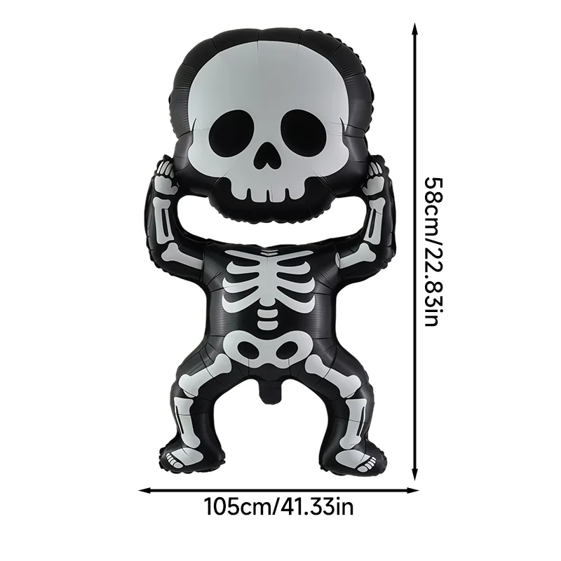 3 Stück SKULL-Ballons, Party-Ballons, Halloween-Dekoration, 22,83 Zoll, niedliche Halloween-Ballons, Party-Dekoration – Detail 4
