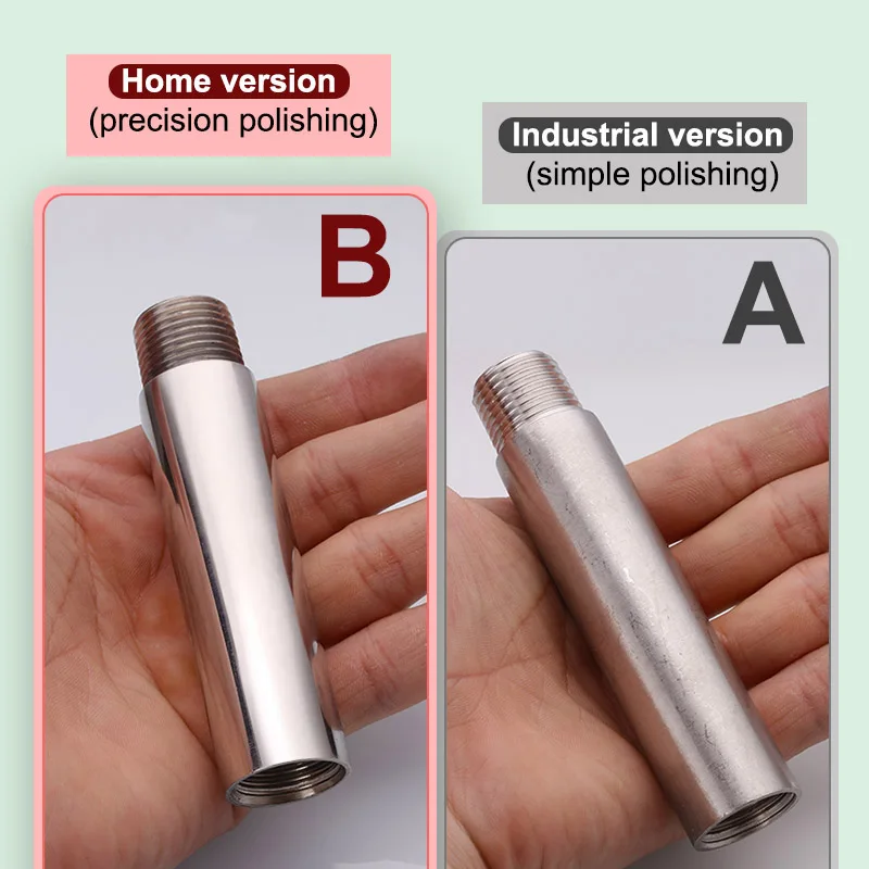 Length 2.5cm-100cm 304 Stainless Steel Male + Female Thread Extension Tube 1/2