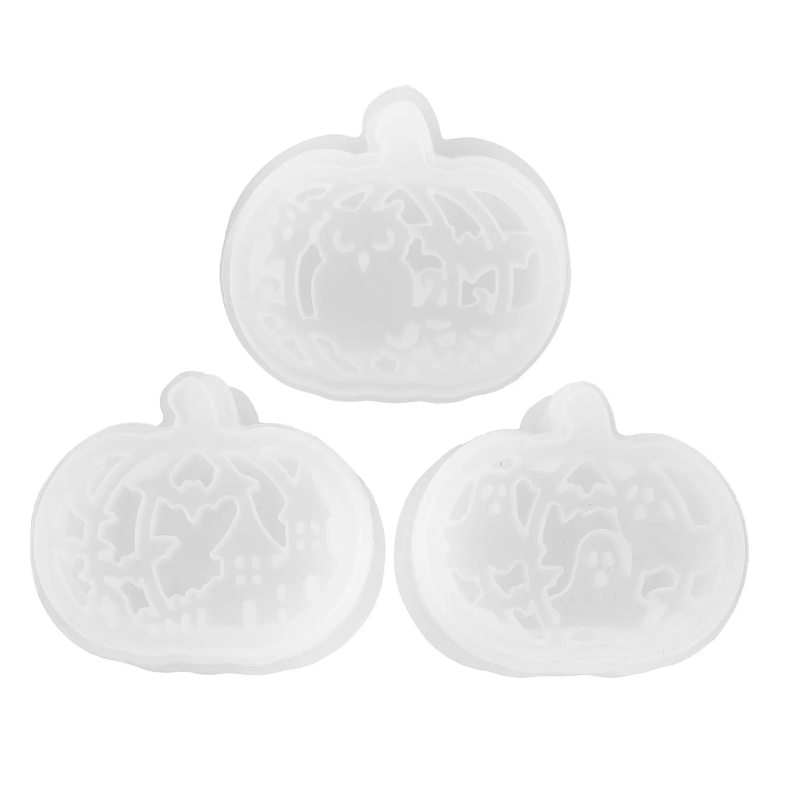 

3Sets Halloween Pumpkin Silicone Mold Hollow Pumpkin Mold for Epoxy Resin Tea Light Holder Craft Epoxy Resin Molds Silicone