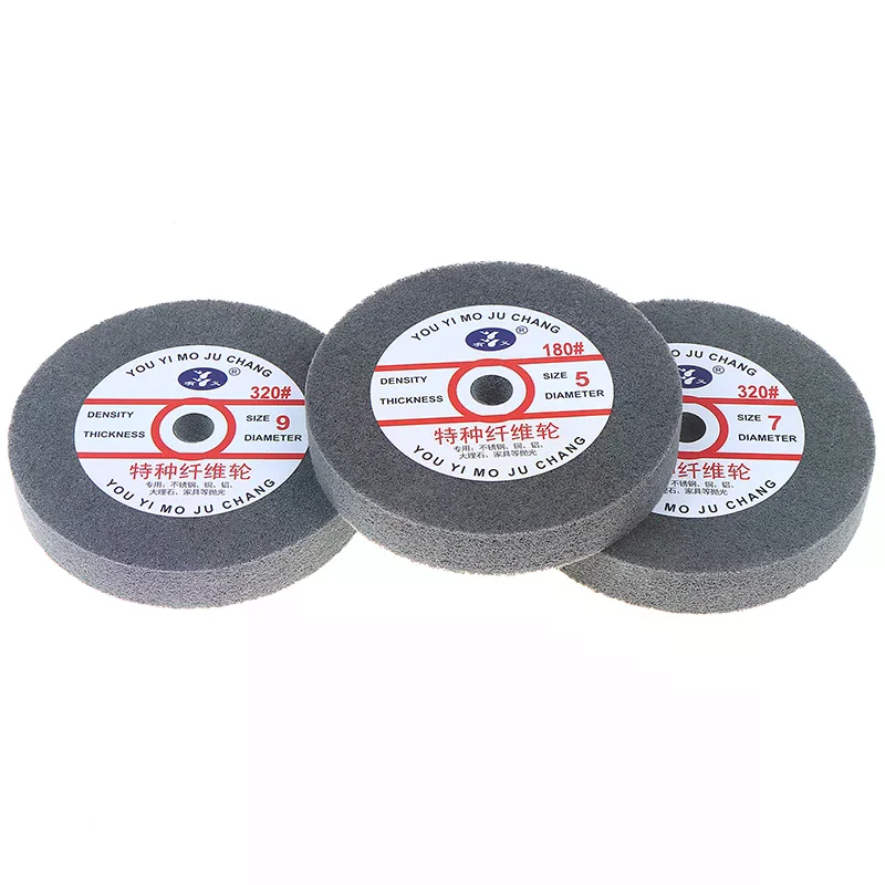 Metal Polishing Wheel 150*25mm Non-Woven Abrasive Disc Nylon Fiber 5P/7P/9P Options 180# For Polishing Operations