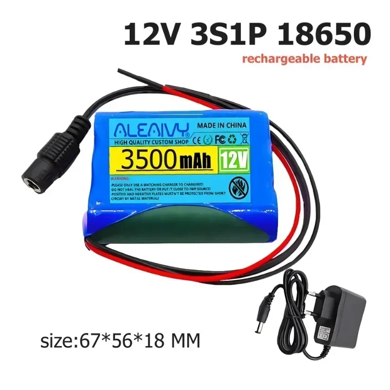 

12V 3500mAh 3S1P 18650 Li-ion Rechargeable Battery for Speaker/Searchlight/GPS – Stable Power Supply