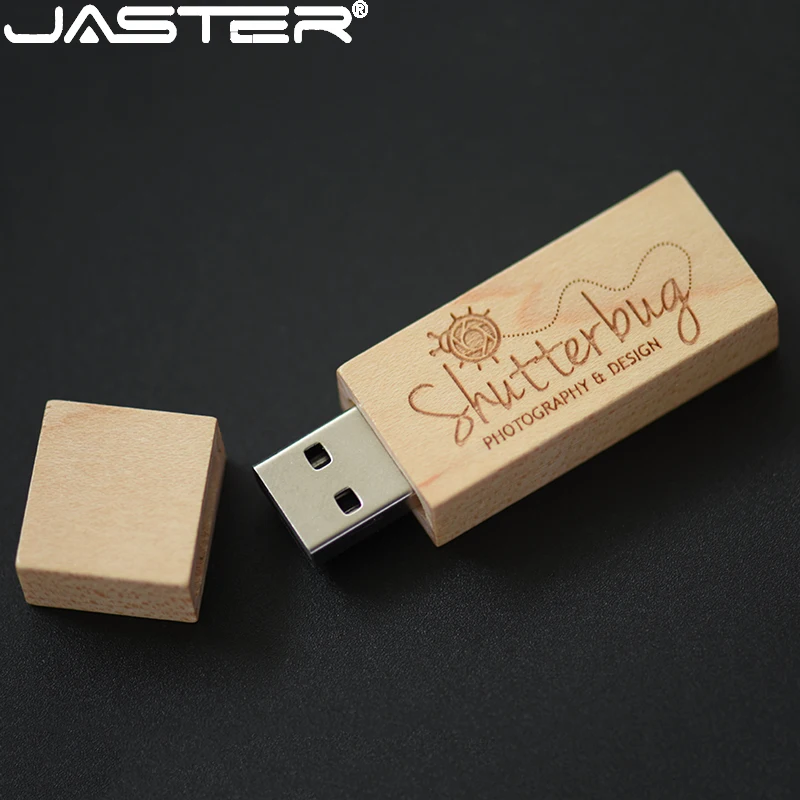 

JASTER 128GB USB Flash Drive Free Custom Logo 64GB Pen Drives Maple Wood 32GB Memory Stick 16GB Bamboo U Disk Photography gift