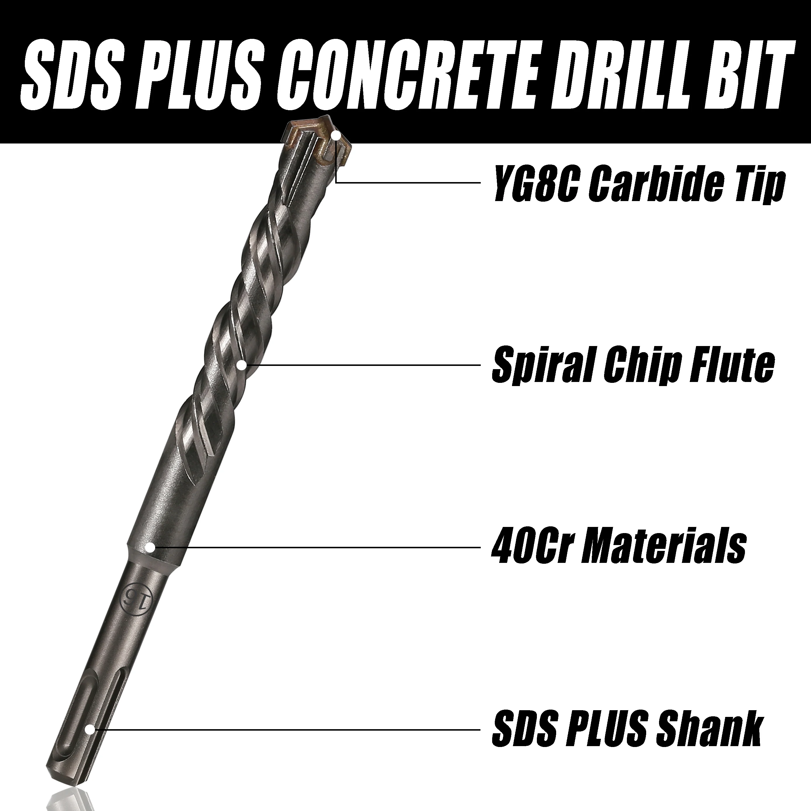 1Pc Concrete SDS Plus 5-16mm bit Cross Cutter head double auger Hammer 160mm Wall Brick Block Electric Hammer Masonry Bit