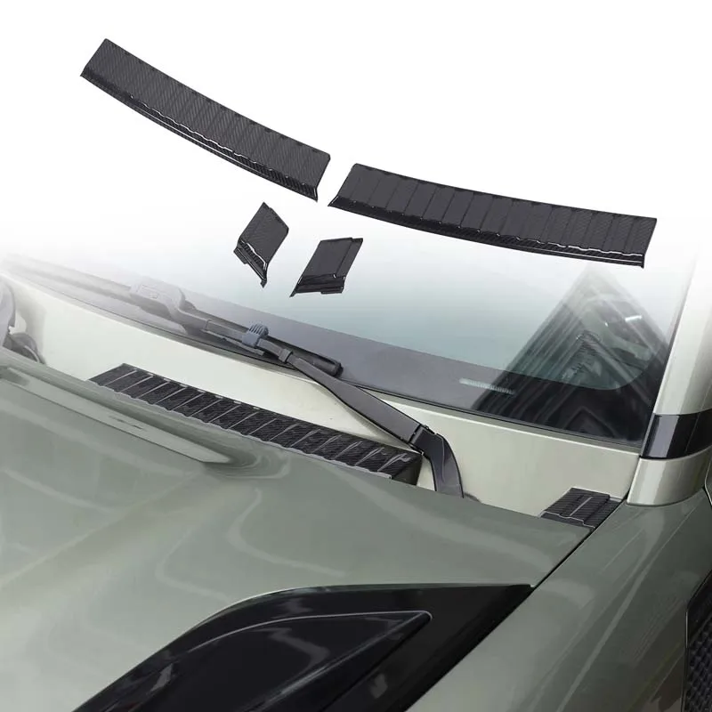 Real Carbon Fiber Front Windshield Rain Wiper Base Trim Cover For Land Rover Defender 90 110 2020-2025 Car Exterior Accessories
