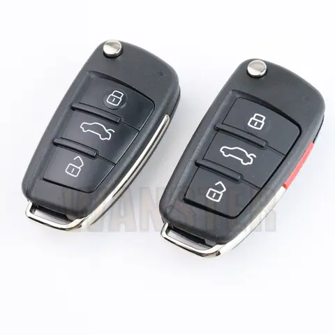 3 4 Bottons 자동차 키 Fob 케이스 쉘 하우징 아우디 A3 Q3 A2 A4 A6 A6L A8 Q7 TT A1Allroad R8 S6 SQ5 RS4 A4L S3 RC3