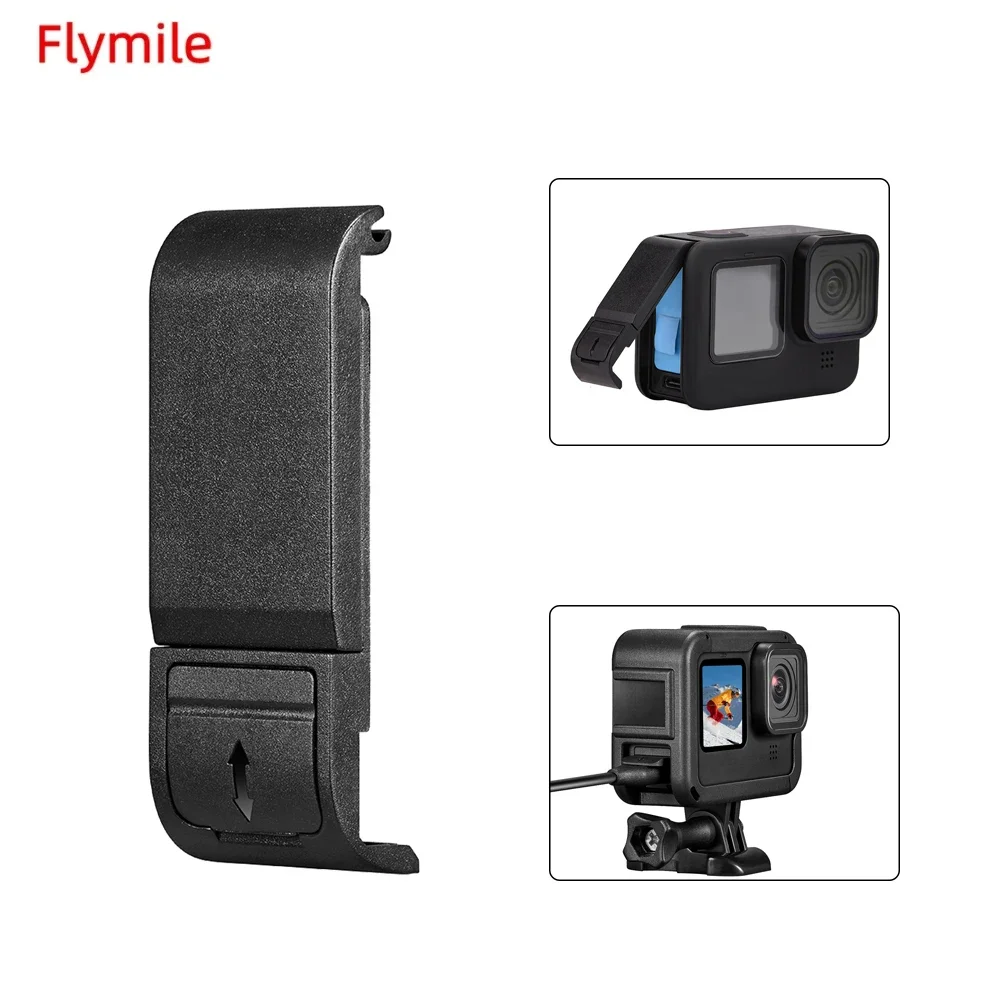 Flymile Side Cover for GoPro Hero 13 12 11 10 9 Dustproof Replacement Side Battery Case Easy Disassemble Camera Accessories