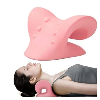 Neck and Shoulder Relaxer Corrector Vertebra Massager Cloud Pillow Cervical Stretcher Acupressure Point Relief Pain Traction