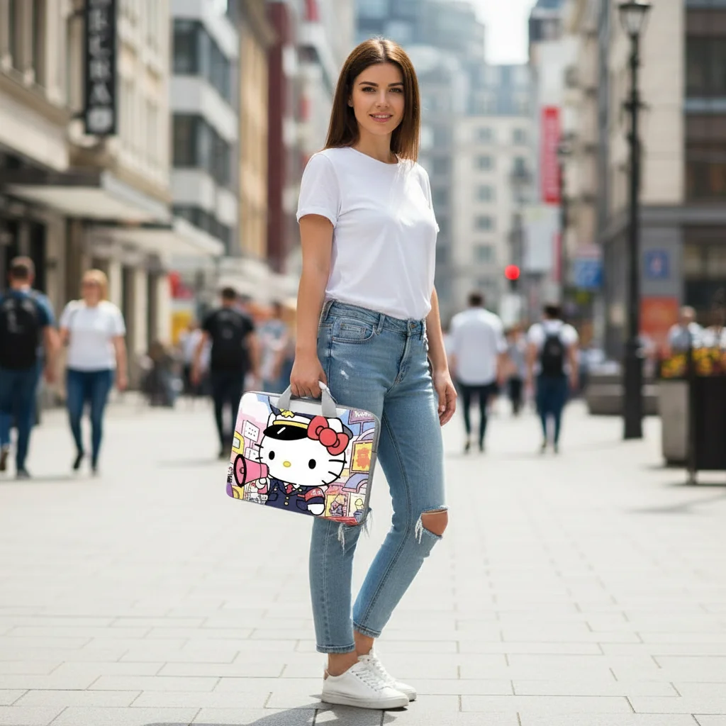 

Портативная сумка для ноутбука в стиле аниме Hello Kitty Kurome, защитный чехол для ноутбука Macbook 12, 13, 14,6, 15,6, 16 дюймов, Macbook Air, Asus, Huawei