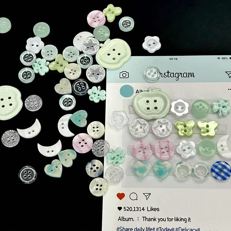 10/20 قطعة مختلط اللون اليدوية الراتنج جولة 2/4-hole زر لخياطة الملابس والاكسسوارات الحرف سكرابوكينغ DIY بها بنفسك الملابس المورد