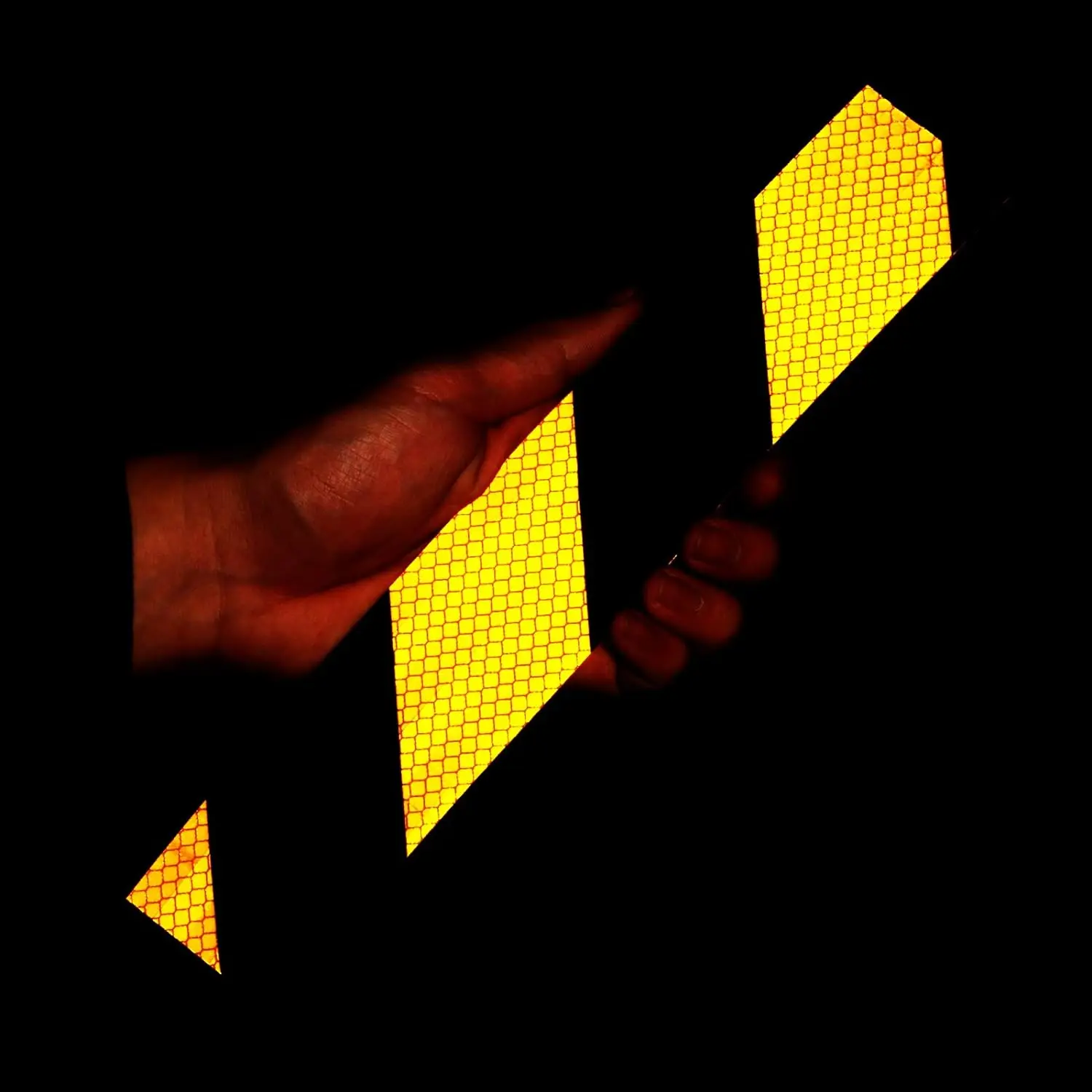 Black Yellow Caution Reflective Tape Car Reflective Sticker Outdoor Floor Safety Driveway Vehicles Trailers Boats Warning Tape