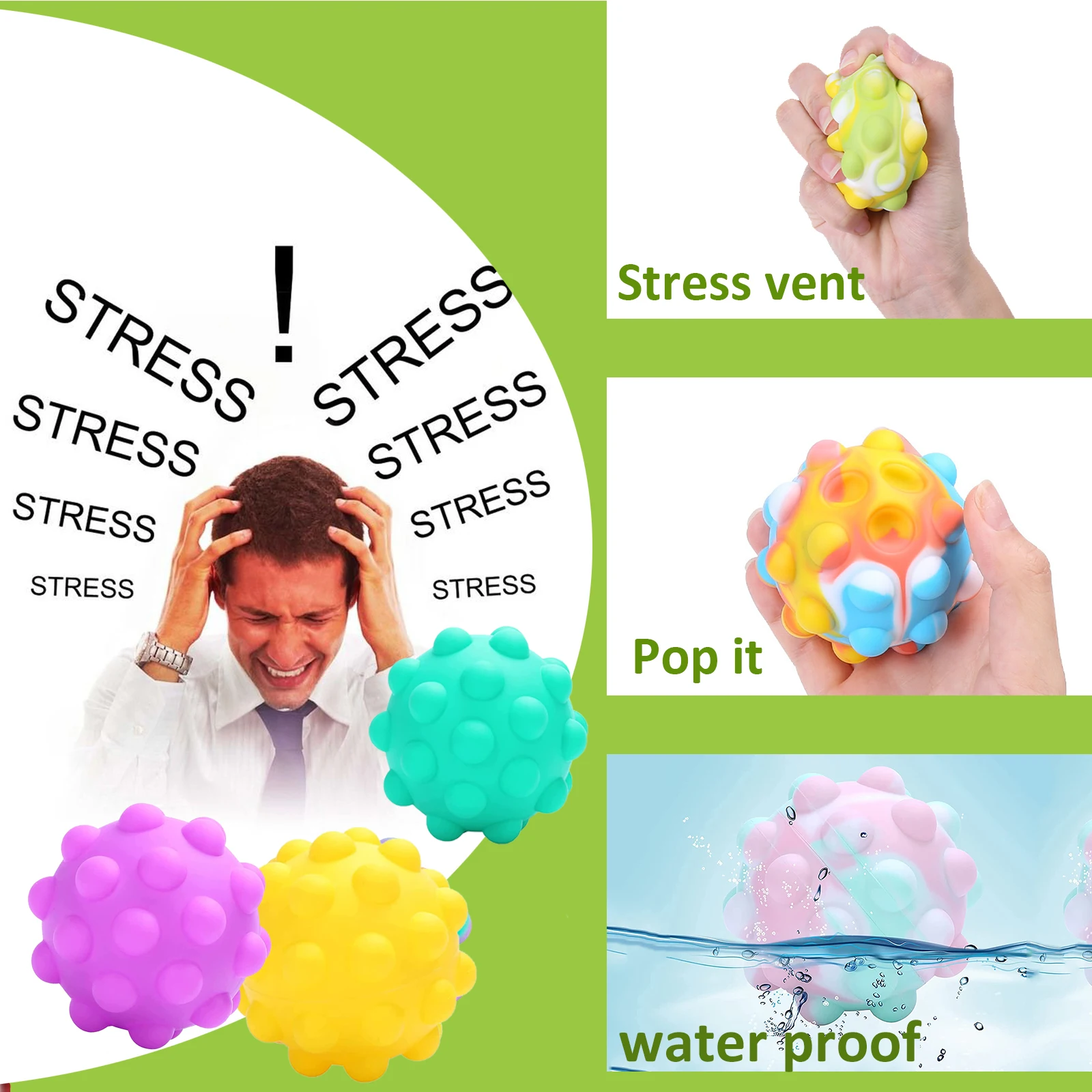 Lot de 6 jouets Pop Fidget, panier de pâques, en Silicone de qualité alimentaire 3D, Anti-anxiété, jouet sensoriel à presser pour enfants et adultes