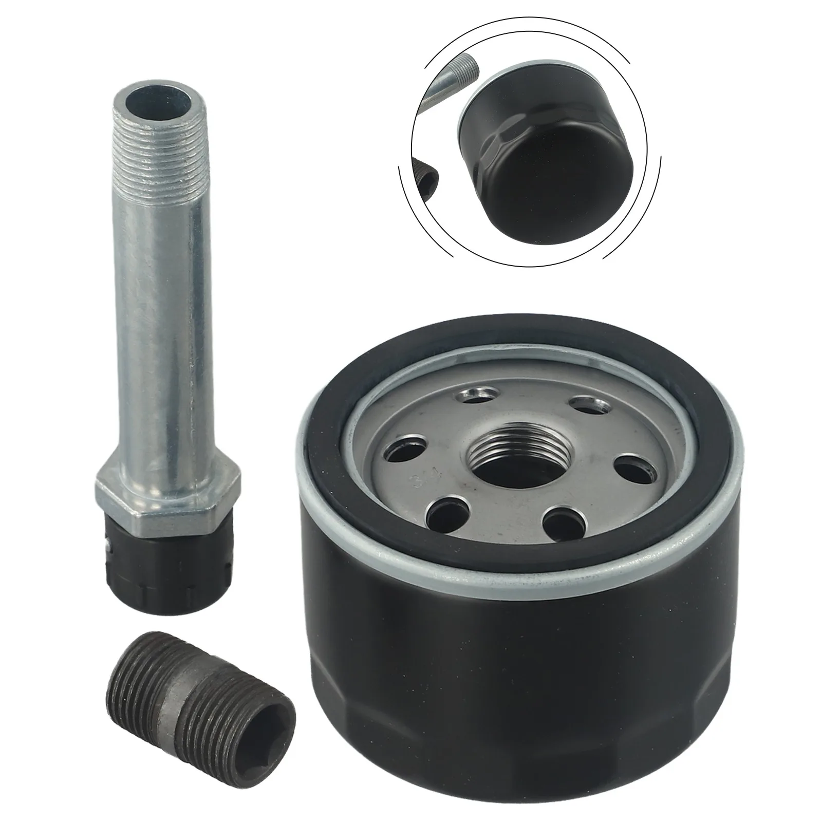 Tractor Oil Change Conversion Kit for E120 D100 LA100 Features Oil Filter AM125424 and Adapter MIU13767 for Easy Maintenance