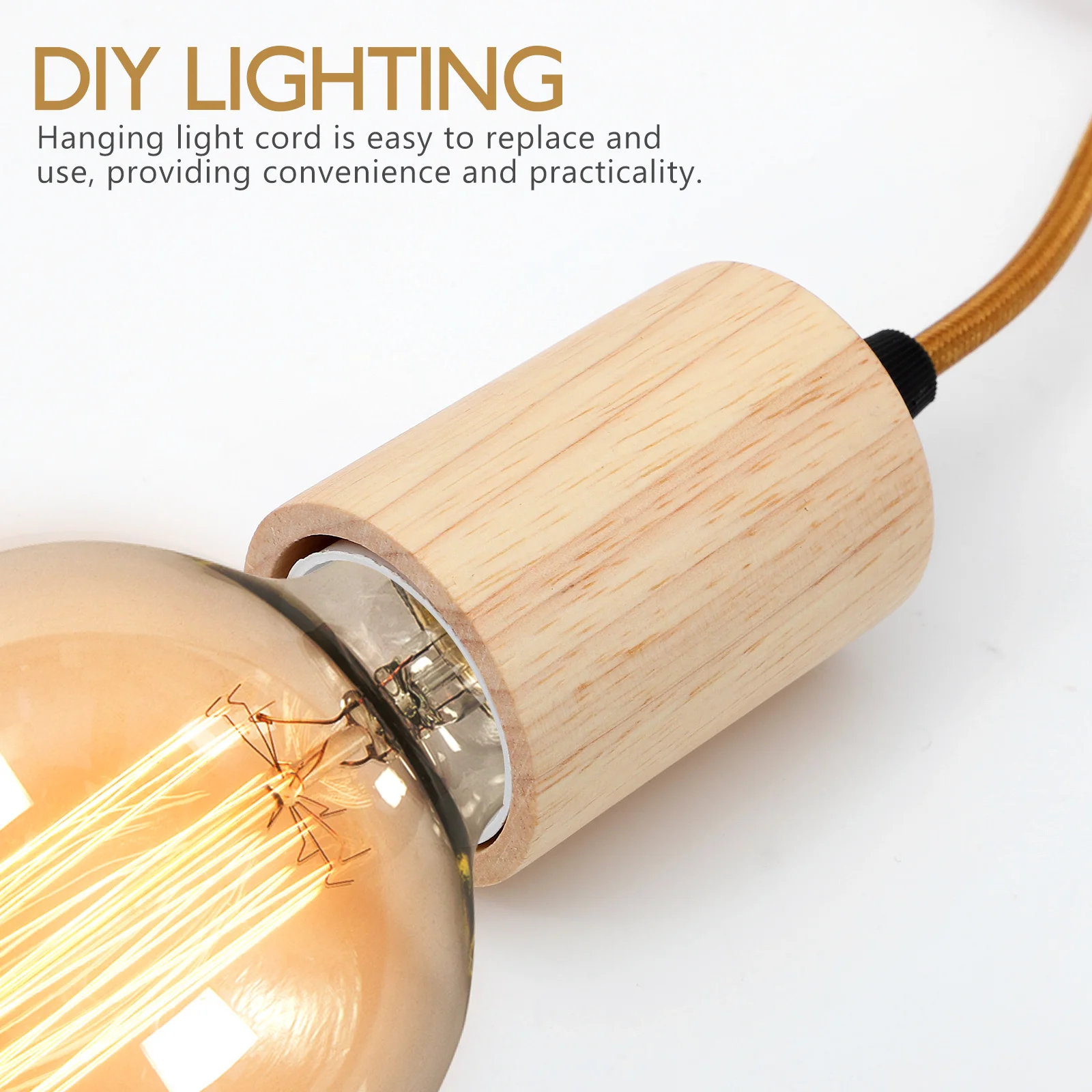 

Vintage Rope Pendant Light Cord Adjustable Length Hanging Lamp Plug in Light Socket E26 E27 Bulb Holder for Bedroom Hotel